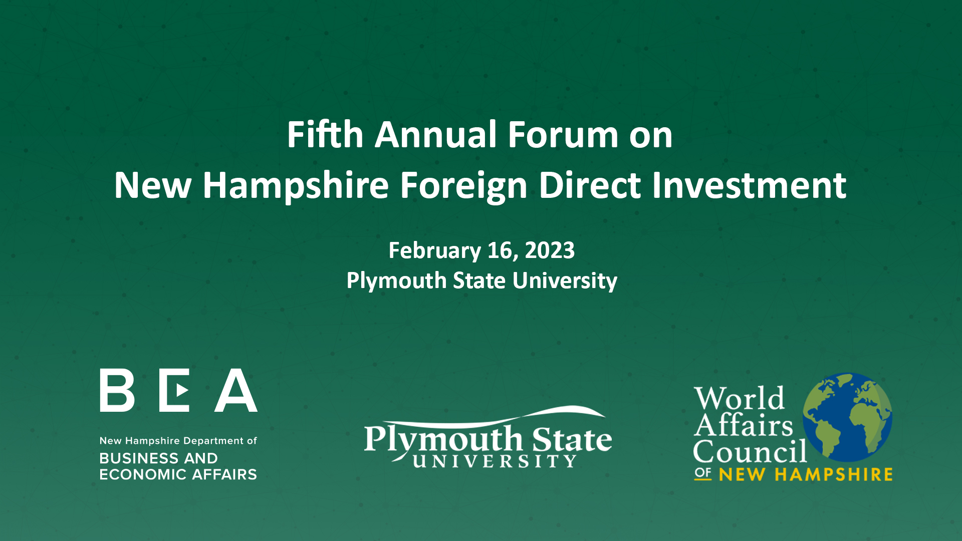 Forum on NH Foreign Direct Investment